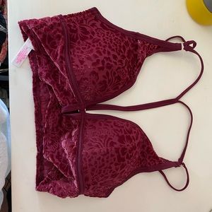 PINK Victoria's Secret Burgundy Lace Bralette